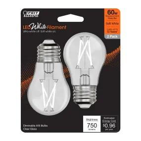 Optimized Title: 2-Pack Vintage Style 60W White Filament LED Light Bulbs - Energy Efficient, Classic Design, BPA15609