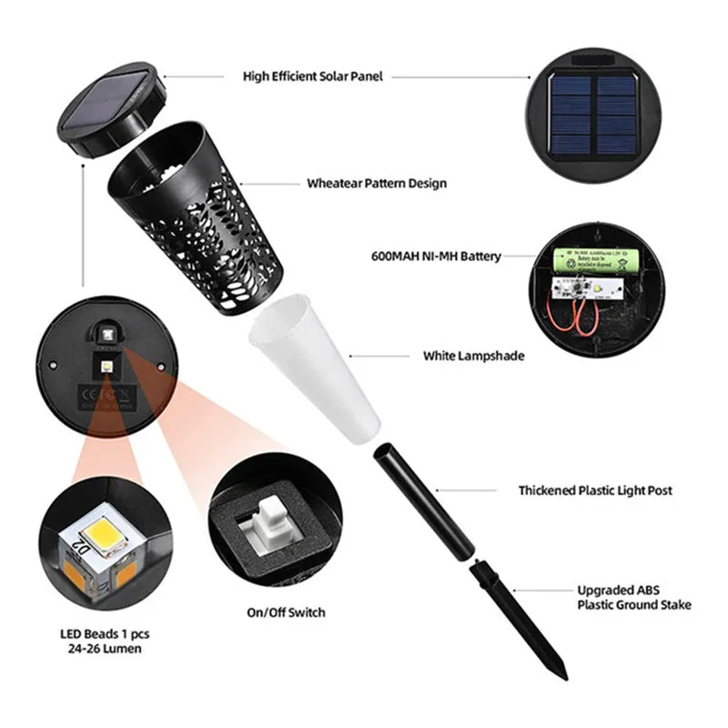 2 Pack Solar Landscape Lights for Lawn Patio Yard Pathway
