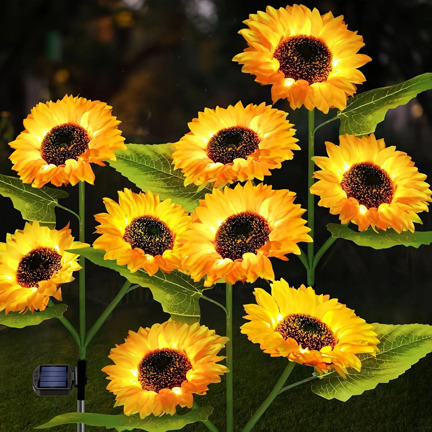2 Pack Sunflower Solar Lights Outdoor Decor, With 3 LED Sunflower Yellow Flower Lights, Decorative For Patio Lawn Garden Yard Pathway Decoration