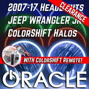 2007-16 Jeep Wrangler JK Headlights - ORACLE ColorSHIFT RGB Halo Kit   1.0 Remote