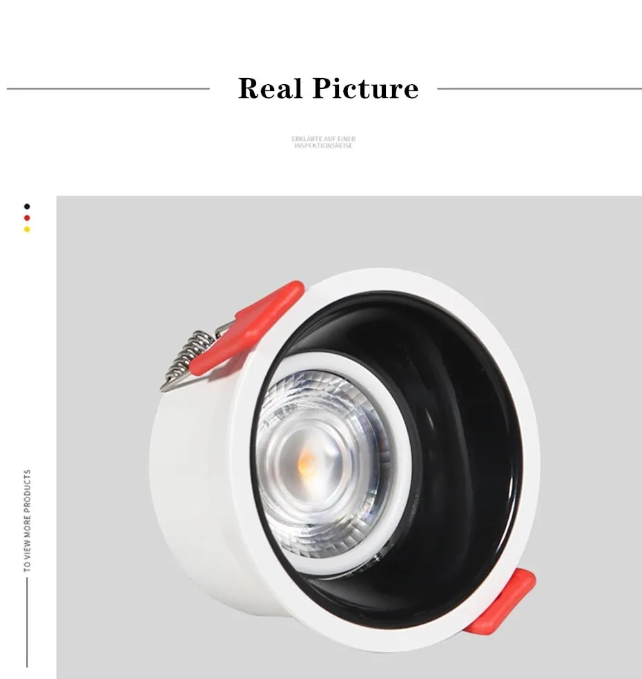 2021 NEW No Glare LED Downlight 220V 110V led Bulb 7W 15W 18W Cob Spot light led Recessed Ceiling Downlight Warm/Natural White