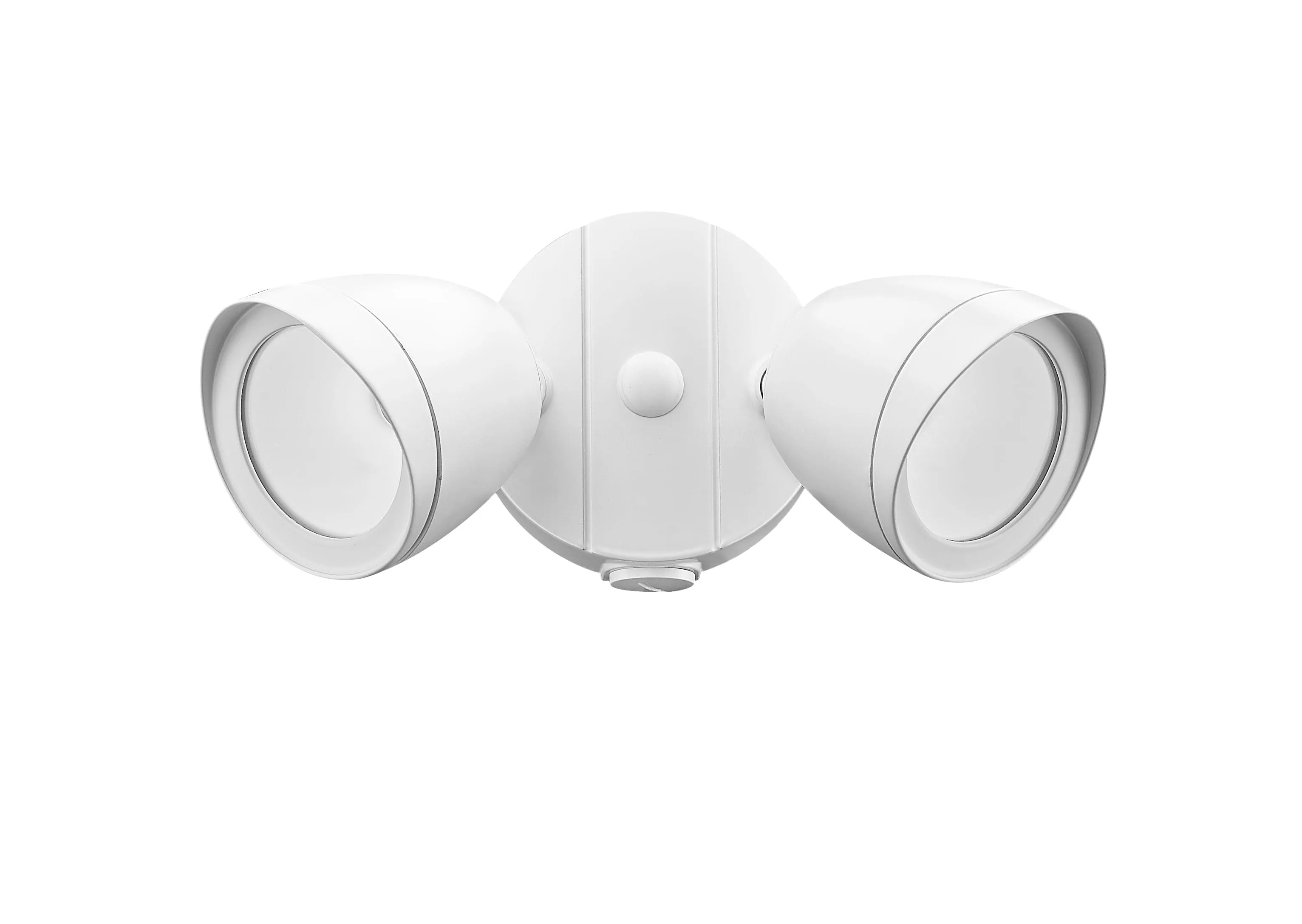 20W Outdoor Dual-Head LED Flood Light - Matte White - 1,400 Lm - 5.4in Extension - 3000K Warm White