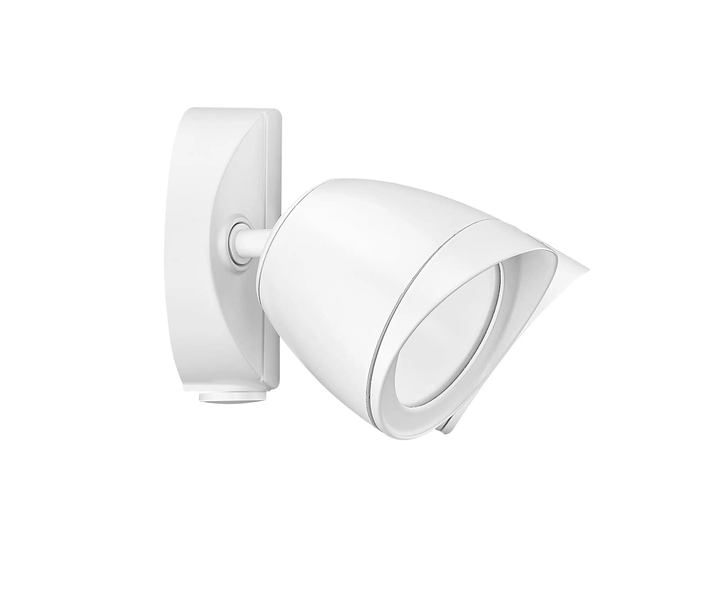 20W Outdoor Dual-Head LED Flood Light - Matte White - 1,400 Lm - 5.4in Extension - 3000K Warm White