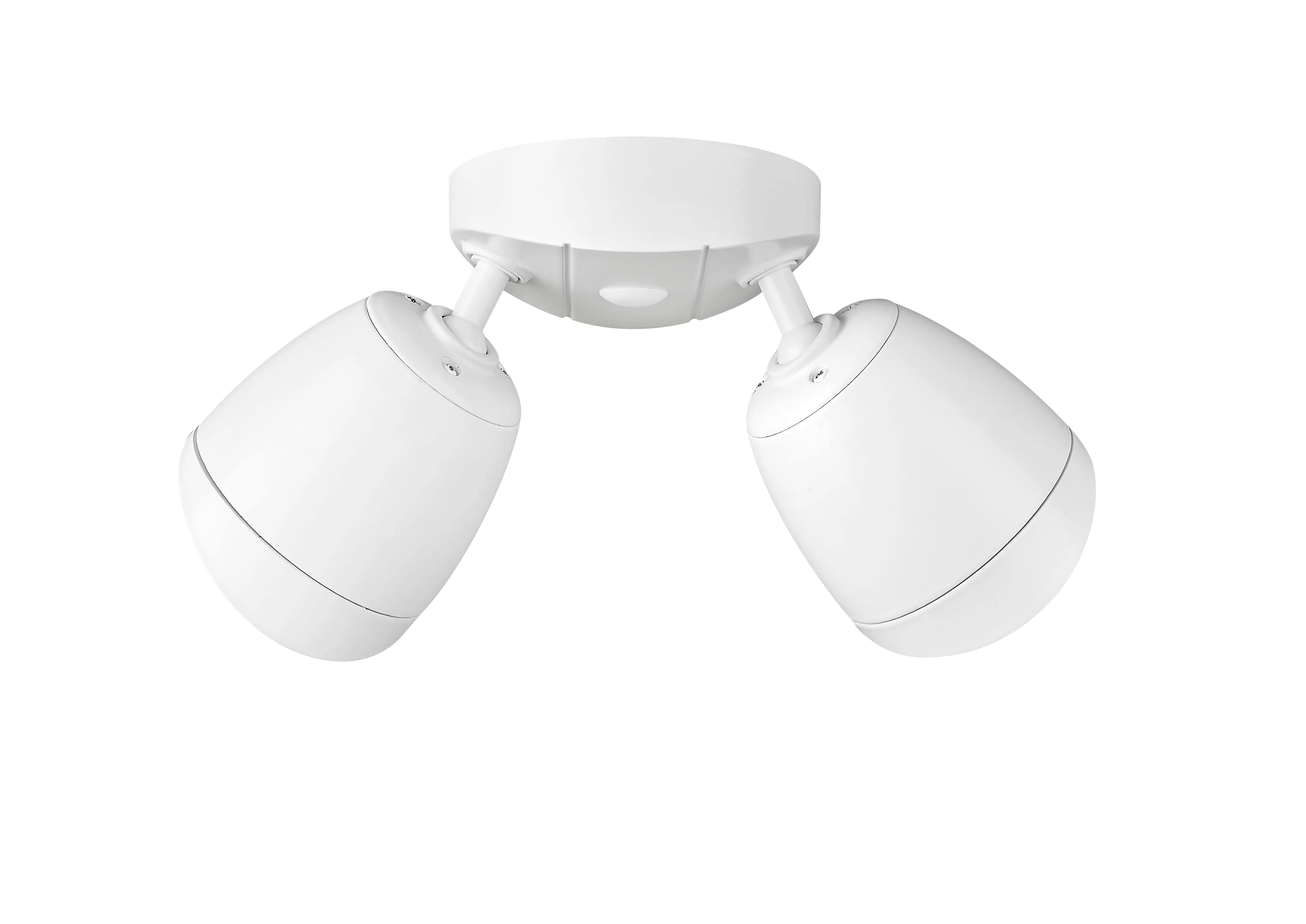 20W Outdoor Dual-Head LED Flood Light - Matte White - 1,400 Lm - 5.4in Extension - 3000K Warm White
