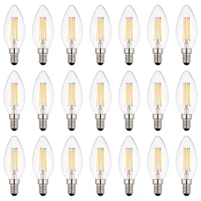 21 x E14 LED Dimmable Candle Filament Bulbs 4W (25W Equivalent)