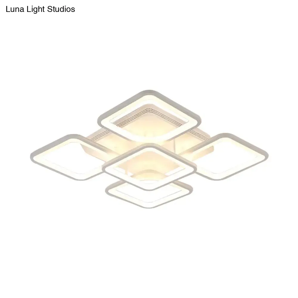 23.5"/27" LED Bedroom Ceiling Light Semi Flush Mount Fixture with Acrylic Shade in Warm/White Light