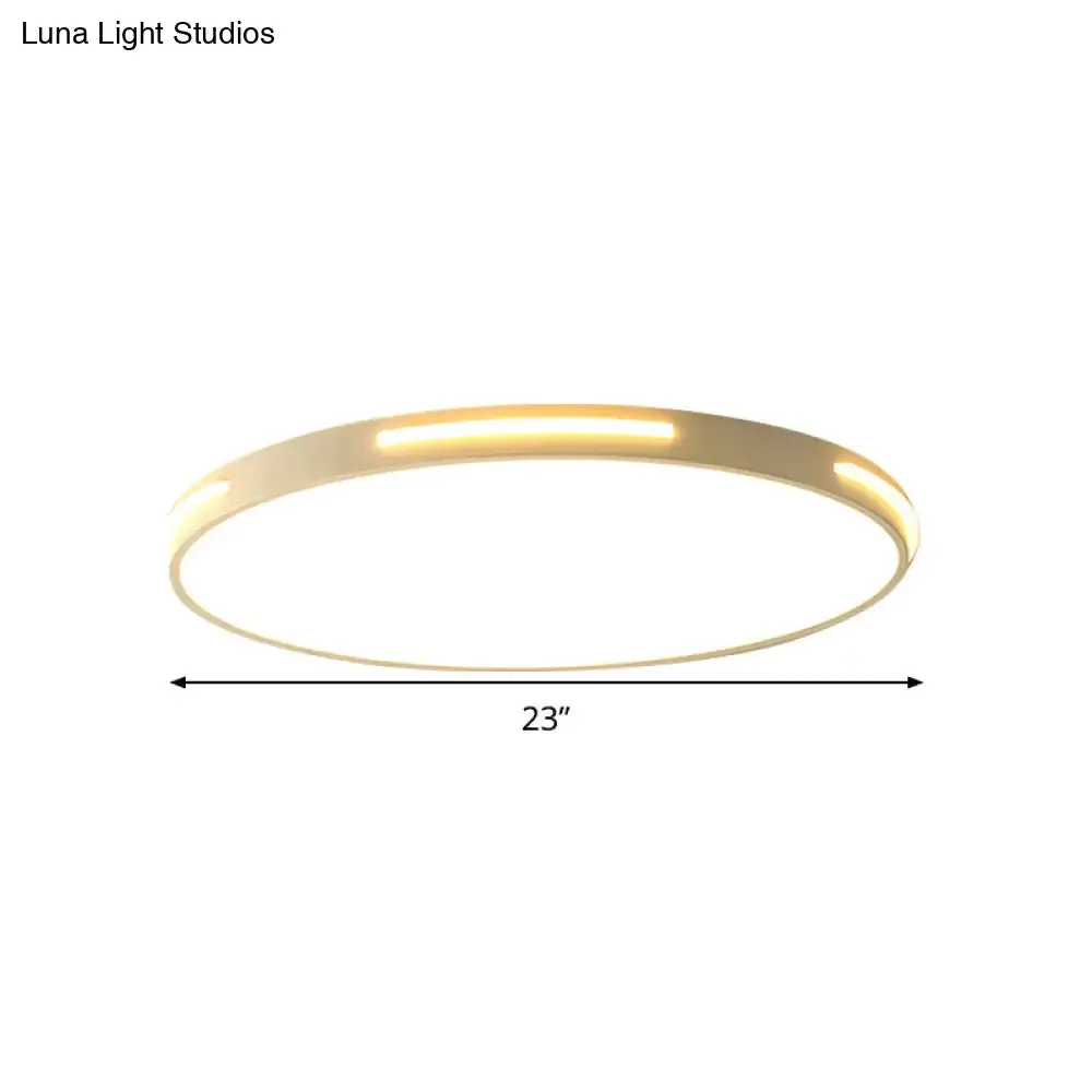23"/27" Dia LED Acrylic Ceiling Light Fixture in Simple Style, White, Thin Round Flush Lamp with Warm/White/3 Color Light Options