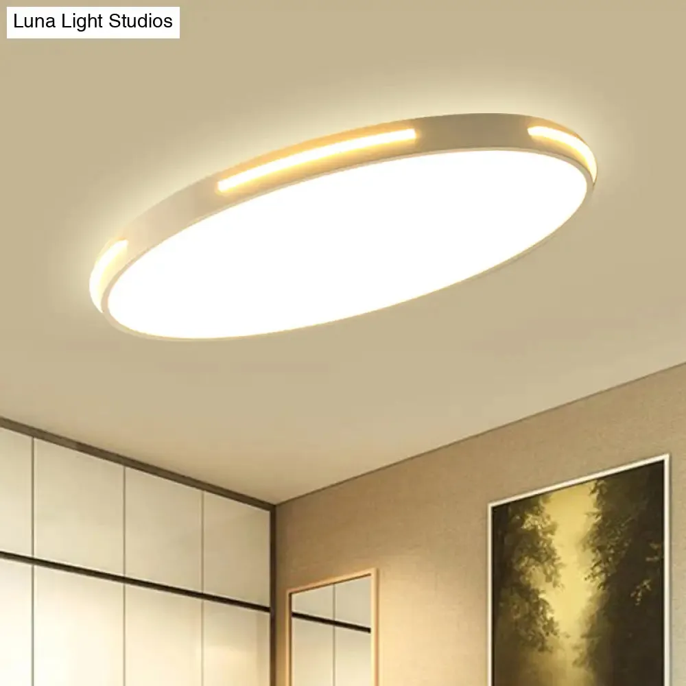 23"/27" Dia LED Acrylic Ceiling Light Fixture in Simple Style, White, Thin Round Flush Lamp with Warm/White/3 Color Light Options