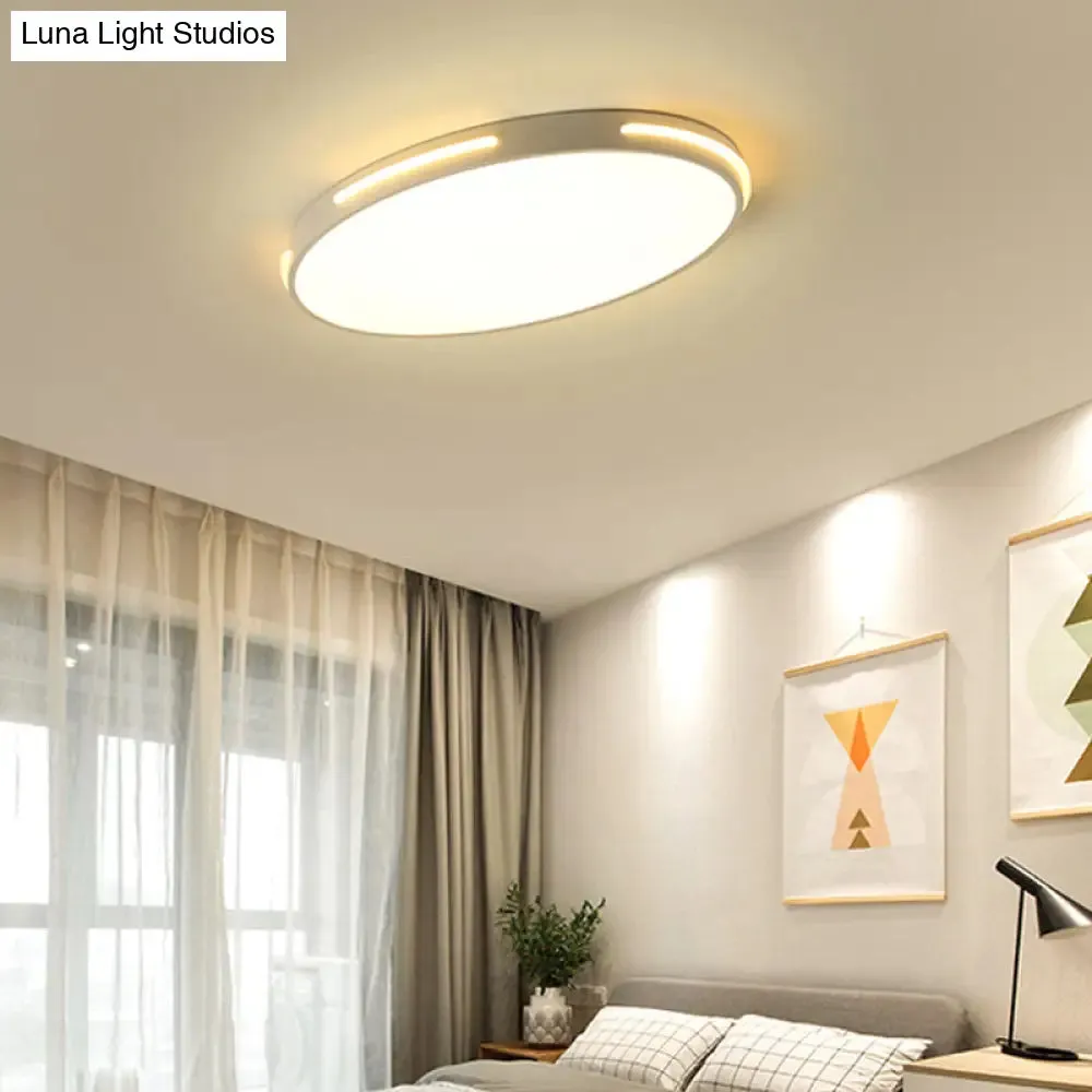 23"/27" Dia LED Acrylic Ceiling Light Fixture in Simple Style, White, Thin Round Flush Lamp with Warm/White/3 Color Light Options