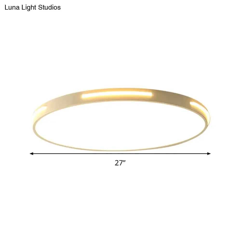 23"/27" Dia LED Acrylic Ceiling Light Fixture in Simple Style, White, Thin Round Flush Lamp with Warm/White/3 Color Light Options