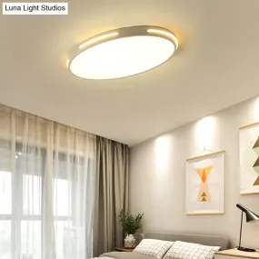 23"/27" Dia LED Acrylic Ceiling Light Fixture in Simple Style, White, Thin Round Flush Lamp with Warm/White/3 Color Light Options