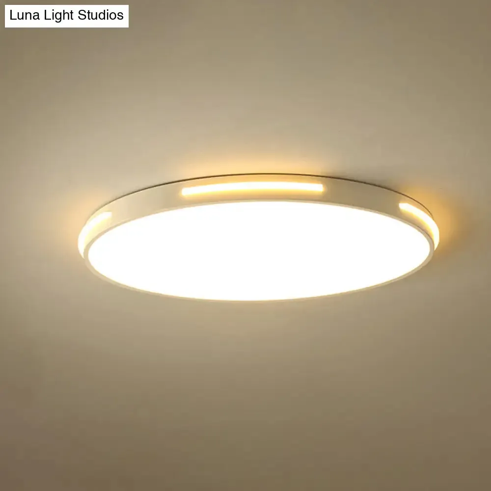 23"/27" Dia LED Acrylic Ceiling Light Fixture in Simple Style, White, Thin Round Flush Lamp with Warm/White/3 Color Light Options