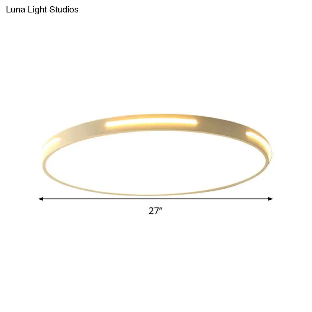 23"/27" Dia LED Acrylic Ceiling Light Fixture in Simple Style, White, Thin Round Flush Lamp with Warm/White/3 Color Light Options