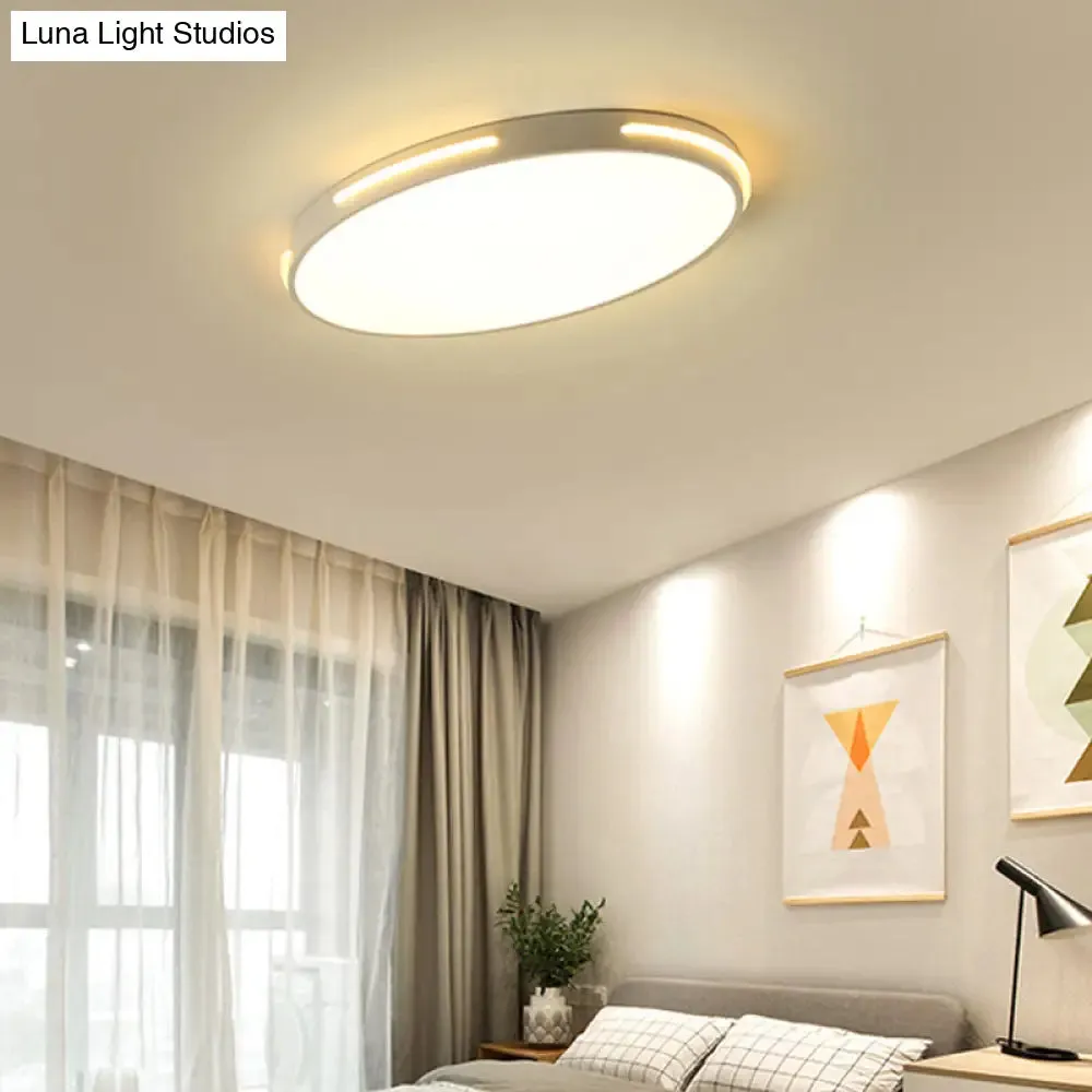 23"/27" Dia LED Acrylic Ceiling Light Fixture in Simple Style, White, Thin Round Flush Lamp with Warm/White/3 Color Light Options