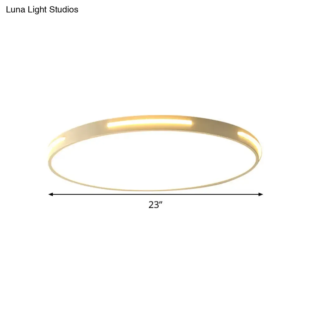 23"/27" Dia LED Acrylic Ceiling Light Fixture in Simple Style, White, Thin Round Flush Lamp with Warm/White/3 Color Light Options