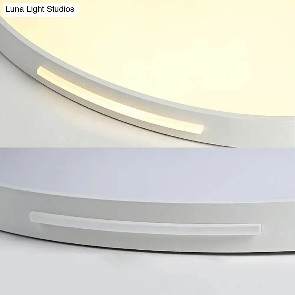23"/27" Dia LED Acrylic Ceiling Light Fixture in Simple Style, White, Thin Round Flush Lamp with Warm/White/3 Color Light Options