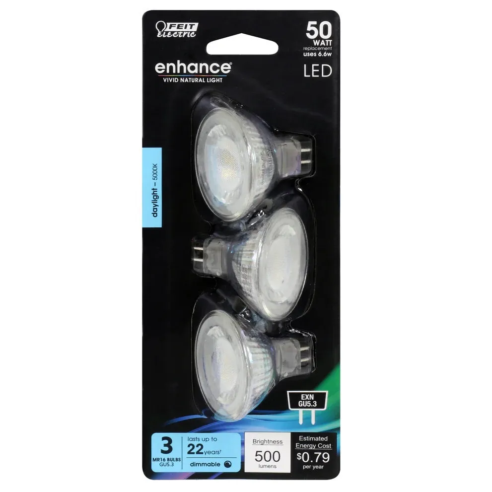 3-Pack 50W MR16 Dimmable Enhance Reflector LED Light Bulbs BPEXN