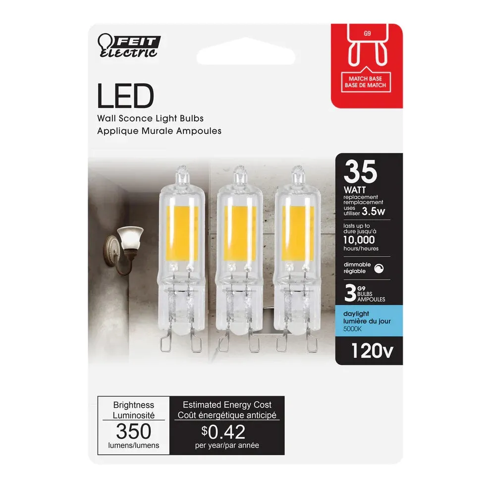 3-Pack G9 LED Wall Sconce Light Bulbs BP35G98