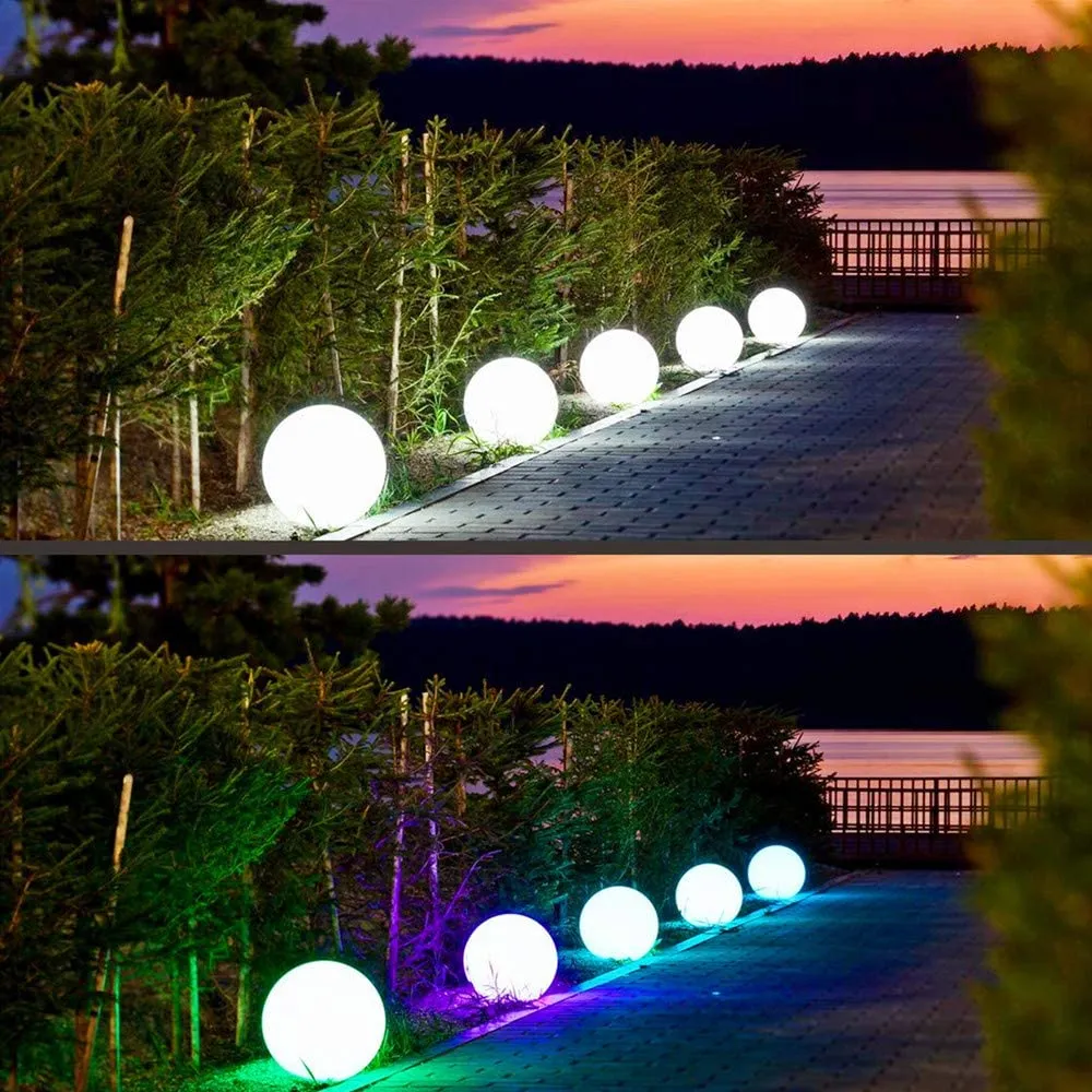 30cm Outdoor Fullmoon RGB LED Ball Light Solar & AC Adaptor Charging IP65