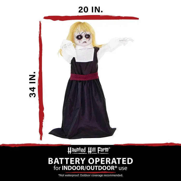 34" Betty Boo the Giggling Zombie Girl with Lights and Sound Indoor/Covered Battery-Operated Halloween Decoration