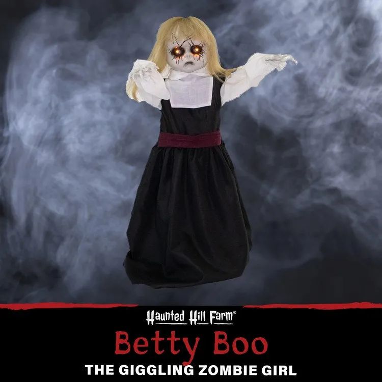 34" Betty Boo the Giggling Zombie Girl with Lights and Sound Indoor/Covered Battery-Operated Halloween Decoration