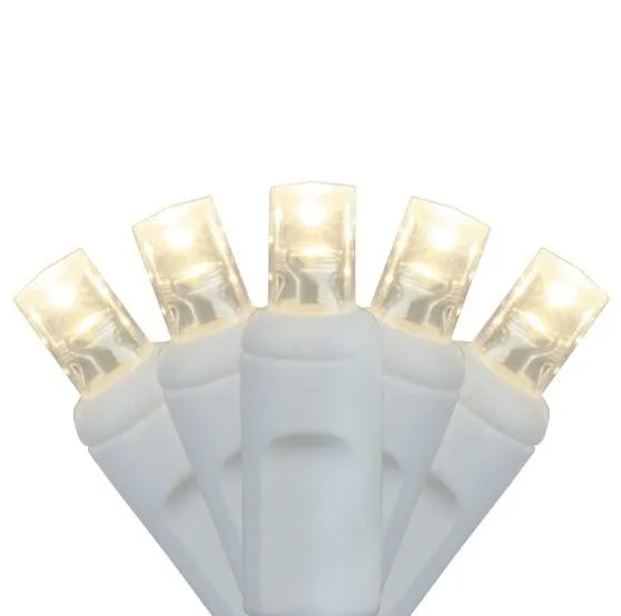 35 Warm White on White Wire 5mm - Premium - LED  Craft Lights
