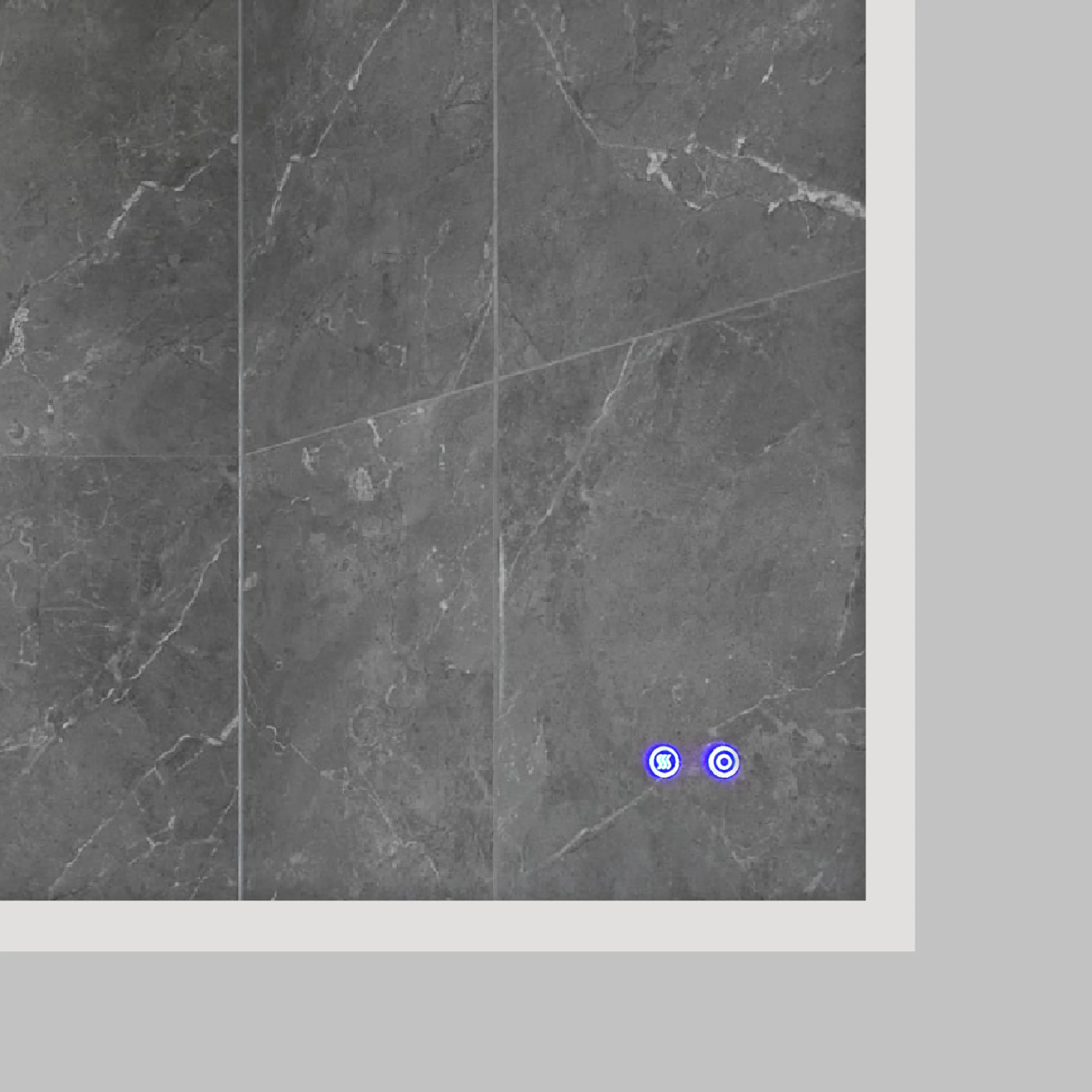36 x 36 Inch Frameless LED Illuminated Bathroom Wall Mirror, Touch Button Defogger, Square, Silver