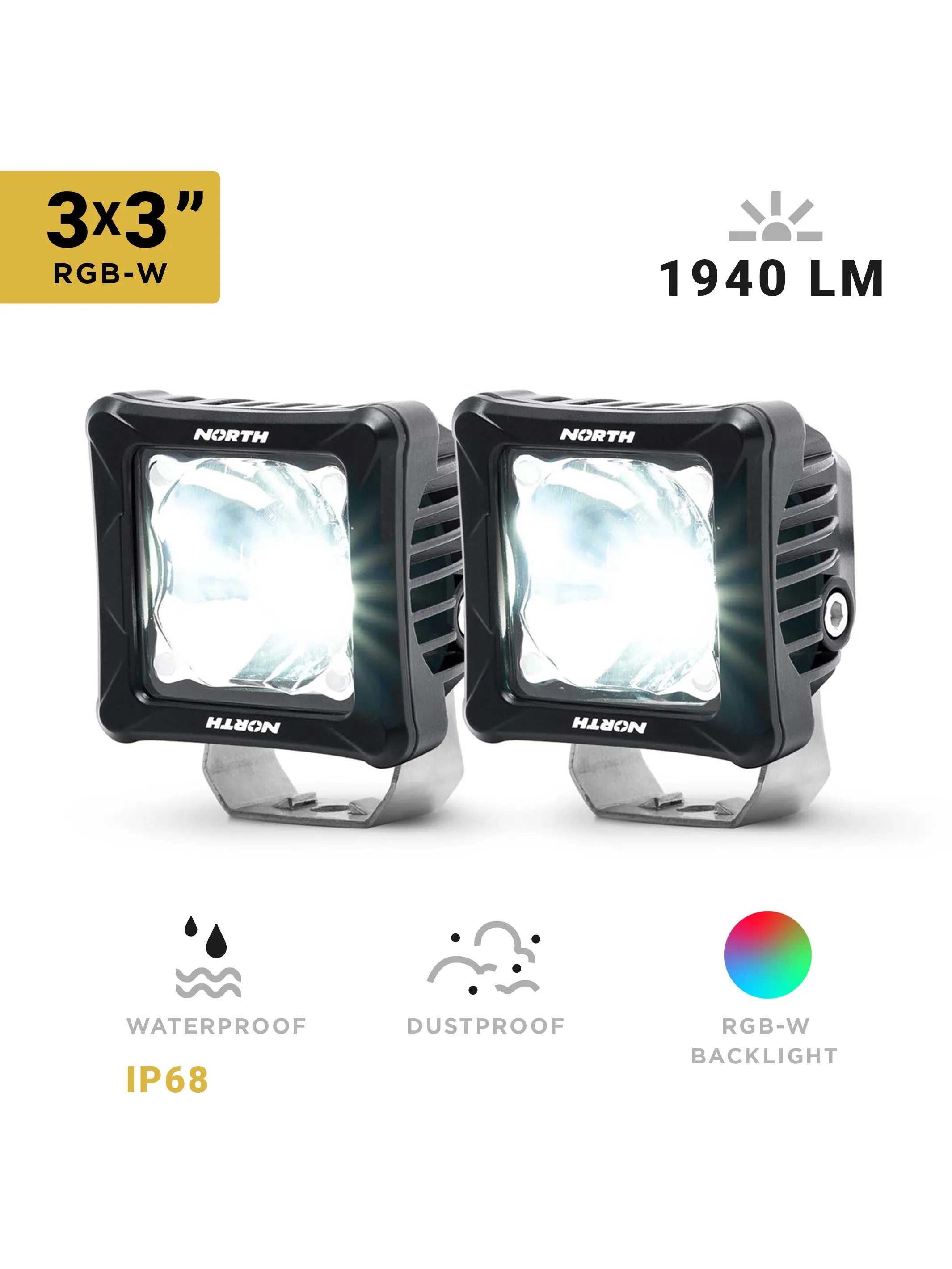 3" Cube Pod with RGB Backlight