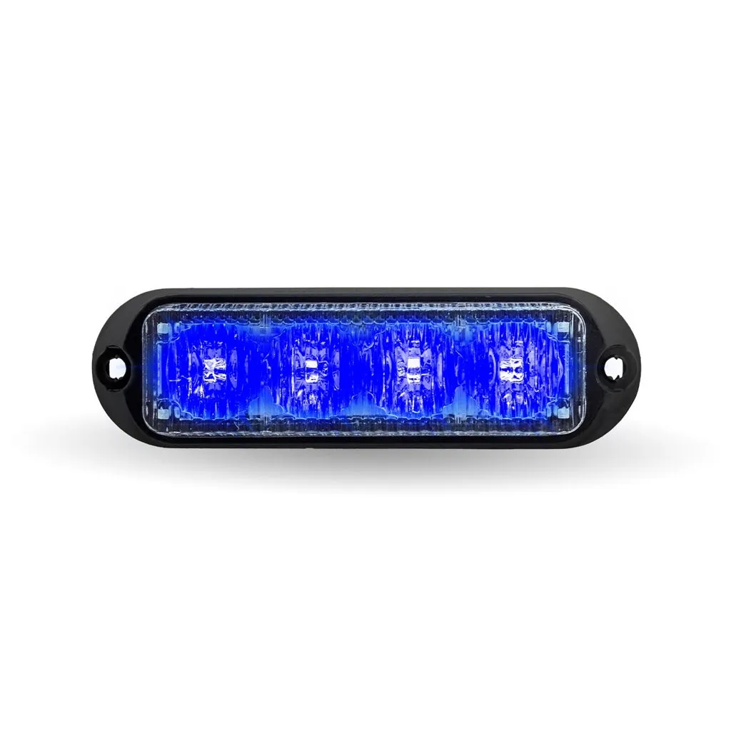 4 Color LED Class 1 Low Profile Warning Strobe with 36 Flash Patterns (4 Diodes) - Amber, White, Green & Blue