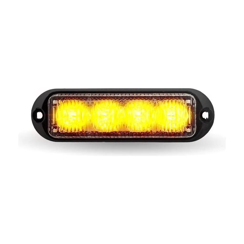 4 Color LED Class 1 Low Profile Warning Strobe with 36 Flash Patterns (4 Diodes) - Amber, White, Green & Blue