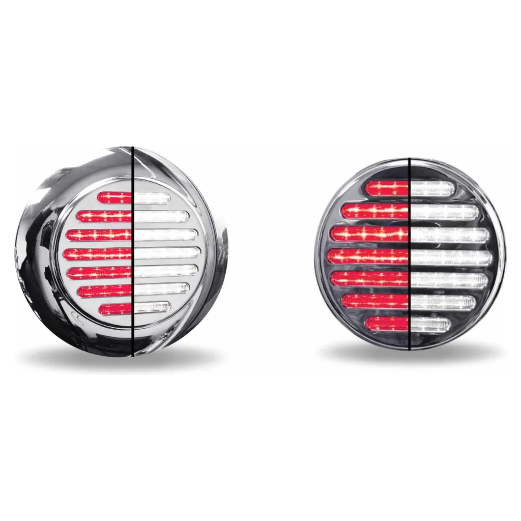 4" Round Red to White Flatline - Trux Dual Revolution LEDs