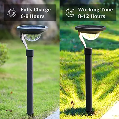 50 Lumens Solar Outdoor Lights Waterproof Solar Pathway Lights 12 Hrs for Walkway, Patio, Yard, Driveway, Garden - 4 Pack