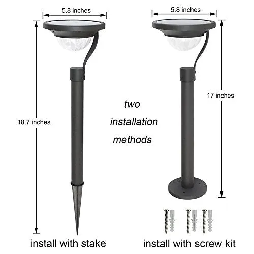 50 Lumens Solar Outdoor Lights Waterproof Solar Pathway Lights 12 Hrs for Walkway, Patio, Yard, Driveway, Garden - 4 Pack