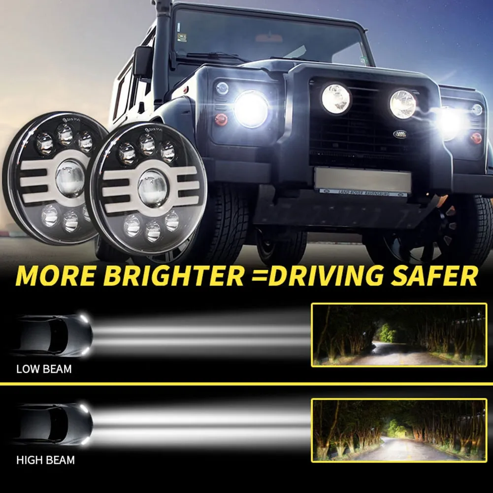 500 W 30000LM 7 inch LED Yellow and White Halo Angel Eye