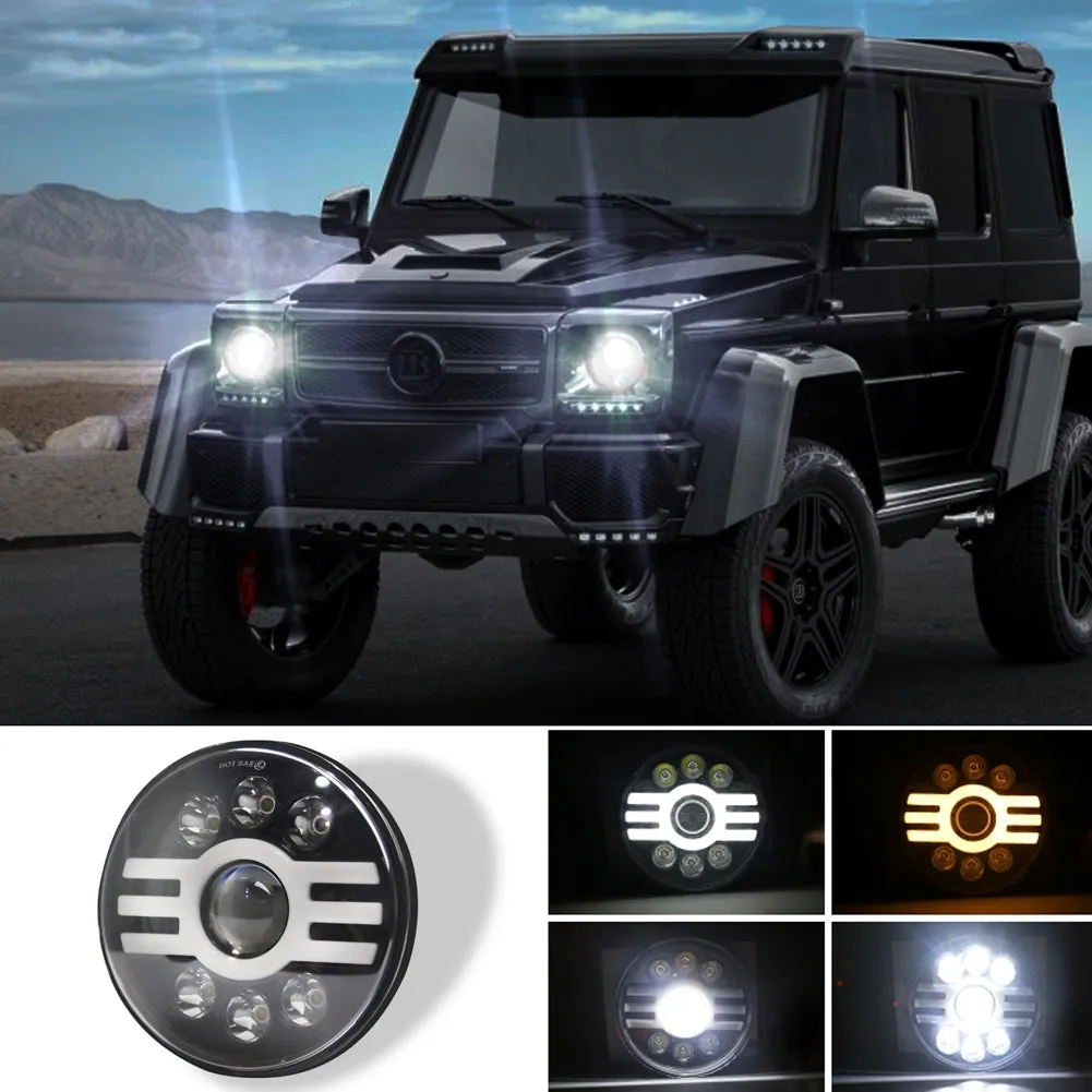 500 W 30000LM 7 inch LED Yellow and White Halo Angel Eye