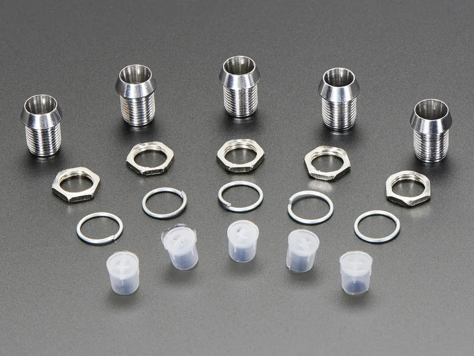 5mm Chromed Metal Narrow Bevel LED Holder - Pack of 5