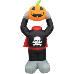 6' Inflatable Headless Pumpkin Head with Arm Motion and Lights