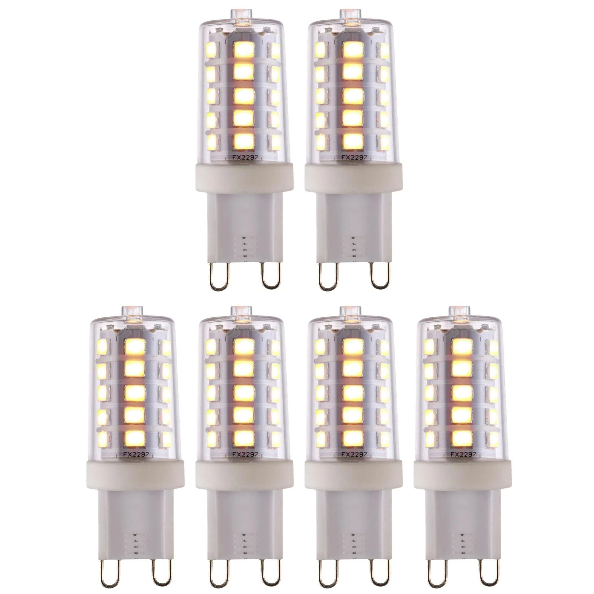 6 X G9 LED SMD Dimmable Light Bulb 3.7W Warm White