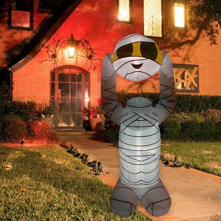 6.5' Inflatable Headless Mummy with Arm Motion and Lights