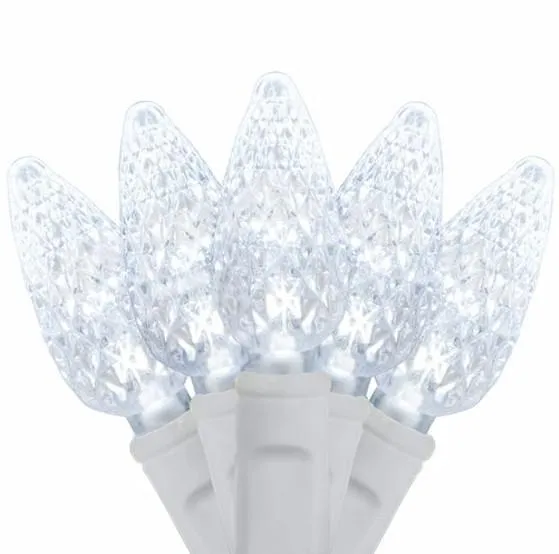 70 Pure White on White Wire C6 Strawberry - Premium - LED Christmas Lights