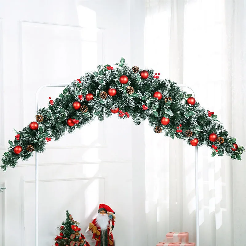 70inch Croissant Shape Christmas Garland Hanging with 50 LED Lights