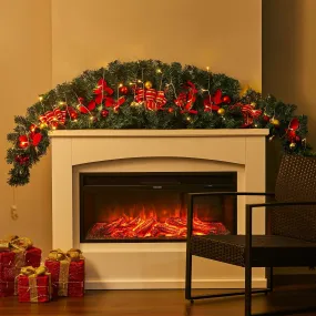 70inch Croissant Shape Christmas Garland Hanging with 50 LED Lights