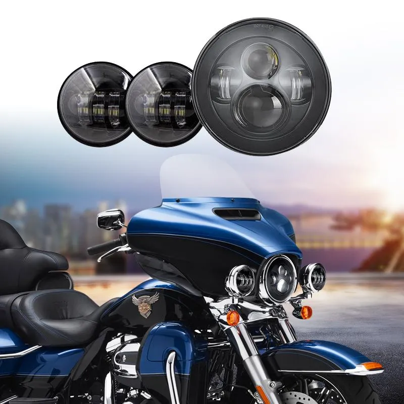 7" LED Projector Headlight   4.5" Fog Lights Combo for Harley Davidson