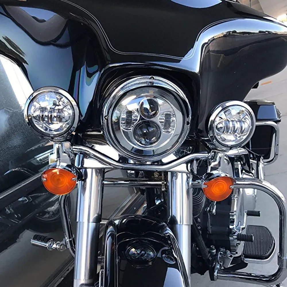 7" LED Projector Headlight   4.5" Fog Lights Combo for Harley Davidson