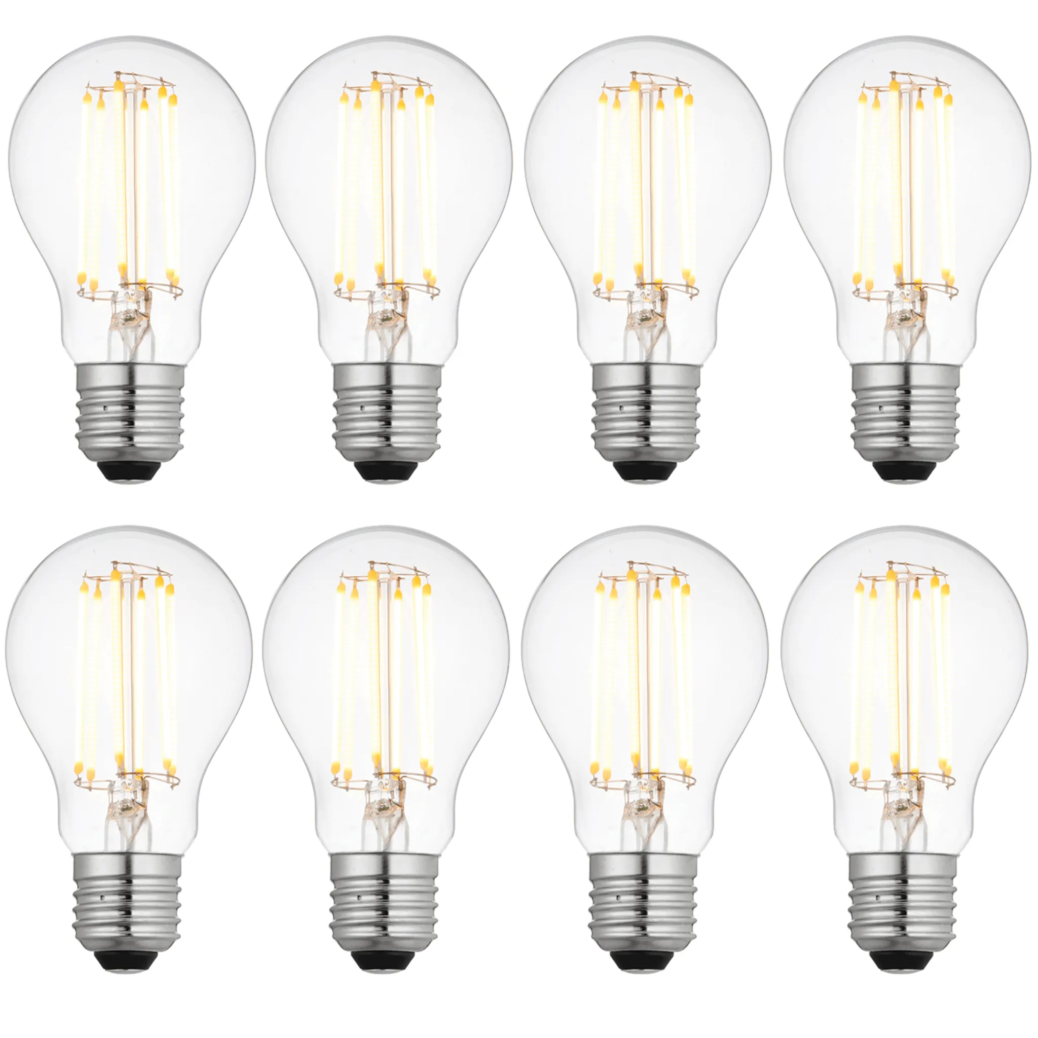 8 x E27 LED Dimmable Filament 6W Bulbs (40W Equivalent)