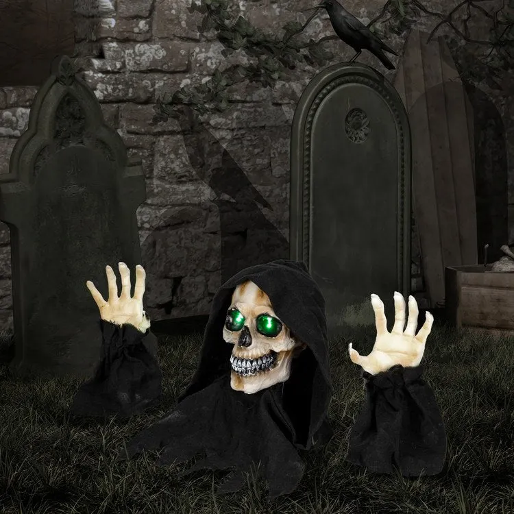 8" LED Lighted Grim Reaper with Sound Outdoor Halloween Decoration