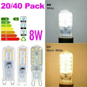 8W LED Halogen Bulbs - 20/40 Pack