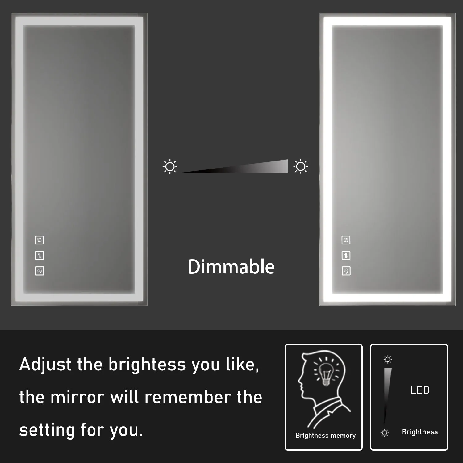 90 in. W x 48 in. H Customized LED Rectangular Frameless Anti-Fog Bathroom Mirror Front & Backlit Light(8-12 weeks)
