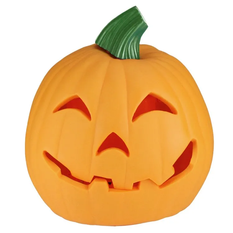 9.75" Orange and Green Animated Double-Sided Pumpkin Halloween Decor