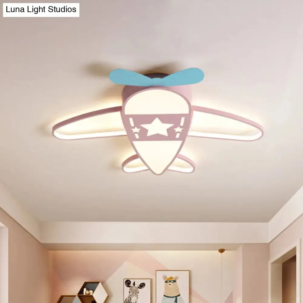 Acrylic Plane Ceiling Light with Simple Pink/Blue LED and Multiple Light Options